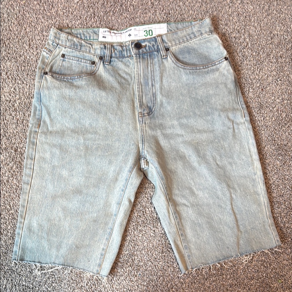 LRG Light Blue Denim Cut Off Shorts 30 Men’s